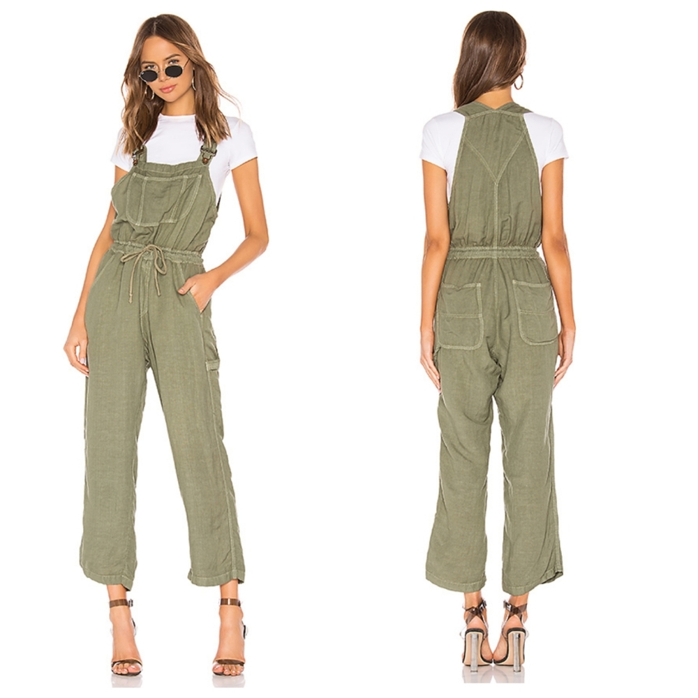 NWT Revolve NSF Dahlia Olive Cinched Waist Overall - Picture 1 of 5
